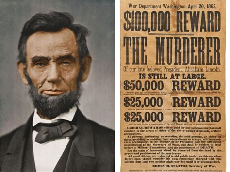 A rare poster offering a reward for Abraham Lincolns murderer。